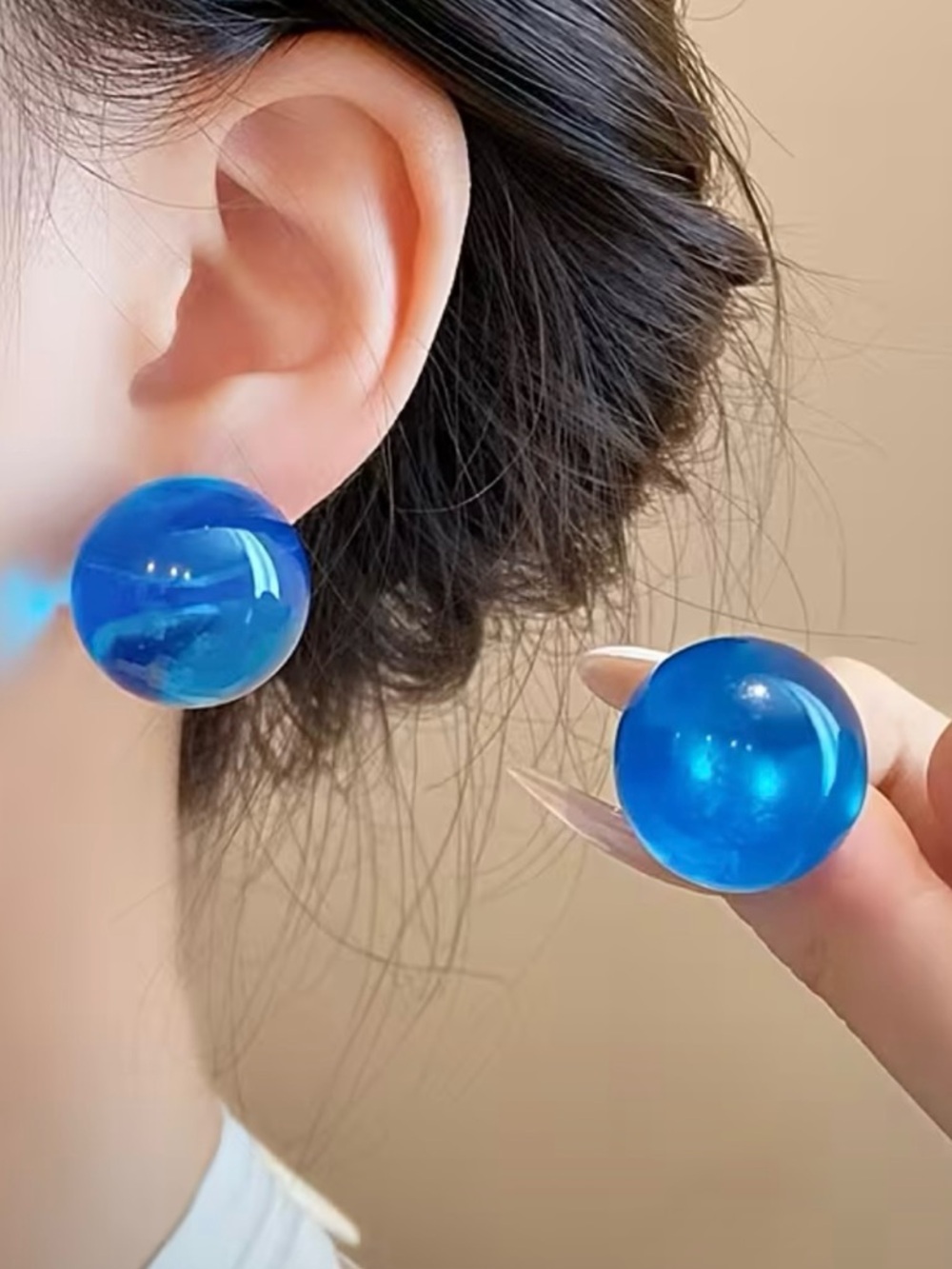 Minimalist Dopamine Candy Stud Earrings, BLUE